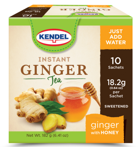 Kendel Instant Ginger Herbal Tea, Made From Real Ginger Crushed Into Powder May Aid Digestion Add Hot Or Cold Water To Drink Caffeine Free Ginger Powder Drink Unsweetened 14 Packets